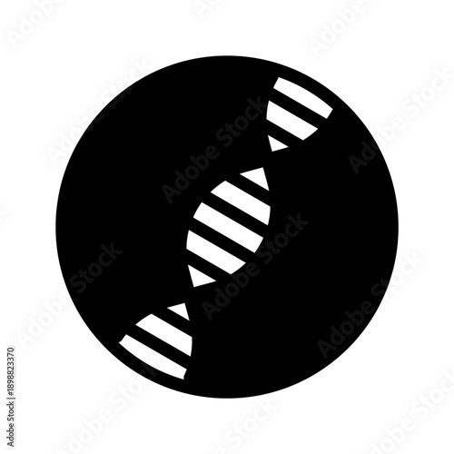 Black icon DNA. Minimalist solid line icon medical health isolated background.