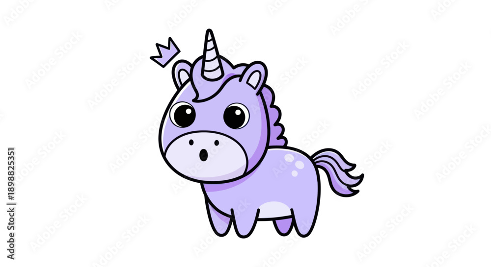 Fototapeta premium Cartoon unicorn character illustration