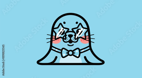 Cartoon seal with star sunglasses