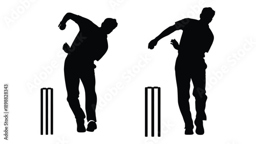 Two silhouettes of athletes jumping over hurdles in a track and field event