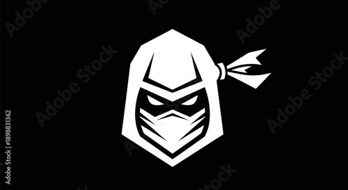 Abstract ninja head silhouette illustration