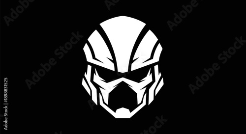 Abstract warrior head silhouette on black