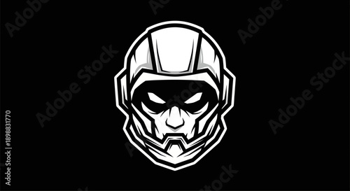 Abstract warrior helmet illustration