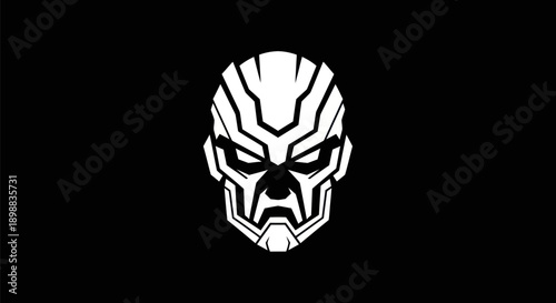 Abstract geometric mask design on black