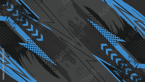 Creative abstract background featuring blue and dark gray grunge textures diagonal lines and halftone dots ideal for posters banners sports designs branding and digital layouts