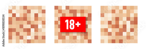 Censorship pixelated effect. Blurred pixels effect for adult and sensitive content. Censorship mosaic sign with blurred pixels. Collection of censorship bars for nudity and adult content. Vector