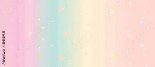 Tableau sur toile Sparkling pastel rainbow gradient background featuring soft ethereal stars and g