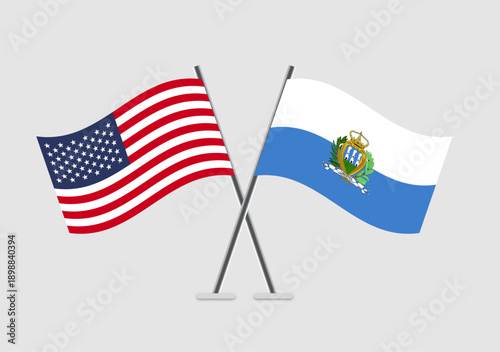 United States and San Marino vector flags for formal vector usage