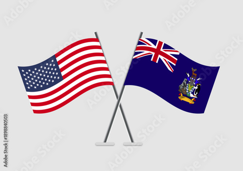 United States and South Georgia and the South Sandwitch Island vector flags graphic for civic engagement