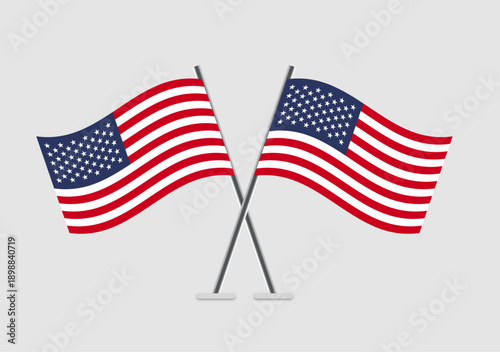 United States and United States vector flags in timeless ceremonial layout