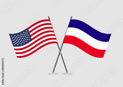 United States and Los Altos vector flags with subtle lighting and polish