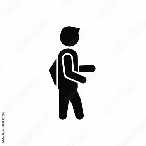 Hiking Person with Backpack Icon