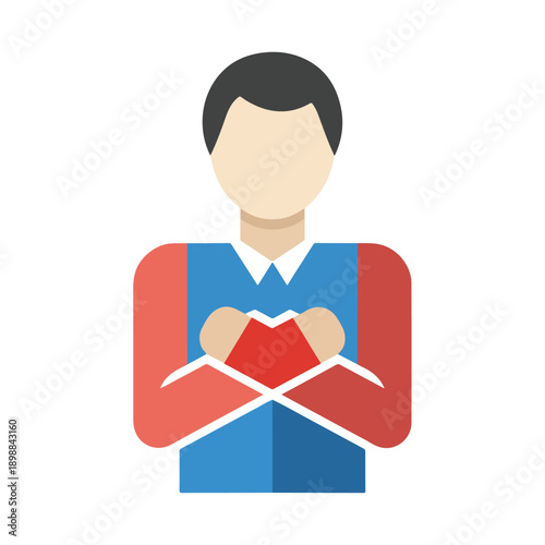 Person Holding Heart Symbol Communicating Care