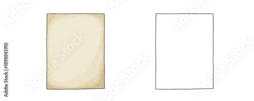 Old parchment paper sheets hand drawn style beige and white colors blank rectangular frames for design concepts or artistic background texture for scrapbooking and calligraphy