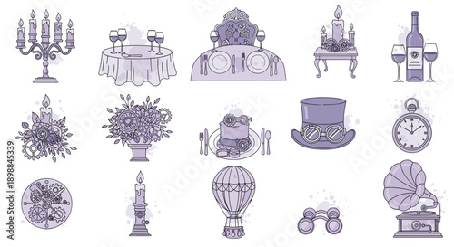 Collection of vintage and antique items including clocks and figurines