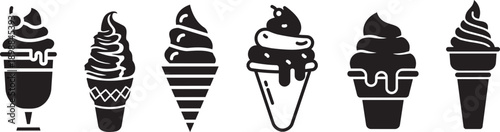 Sweet Treats: A collection of various stylized ice cream cones, offering a visual symphony of flavors and forms, ready to capture the delight of a refreshing treat.