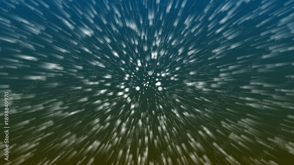 Fototapeta premium Abstract radial blur effect with blue and green gradient background zoom.