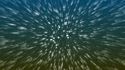 Abstract radial blur effect with blue and green gradient background zoom.