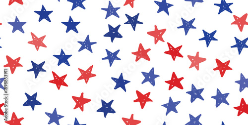 Stars grunge. Independence Day USA. Presidents day. Hand drawn illustration.	
