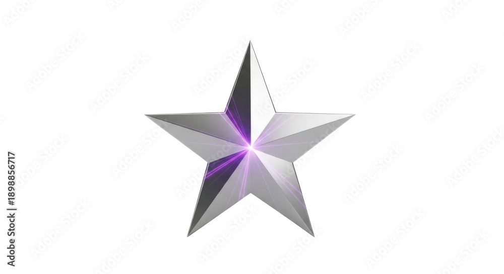 Fototapeta premium Silver star with glowing center