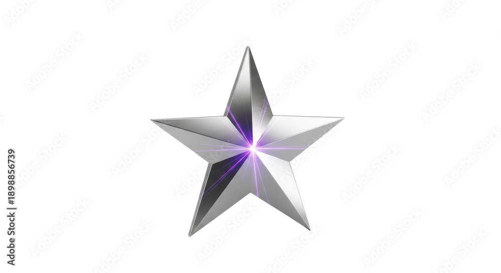 Obraz premium Silver Star with Purple Glow