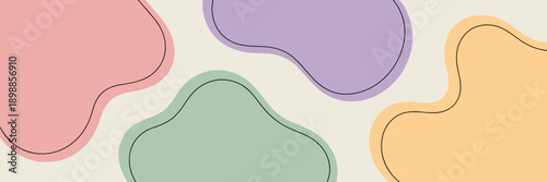 Soft pastel vector blobs with subtle shadows – Great for nursery decor prints, lifestyle blog graphics, or gentle abstract compositions.