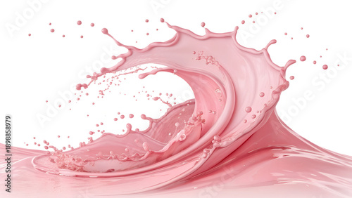  Pink milk splash fluid texture