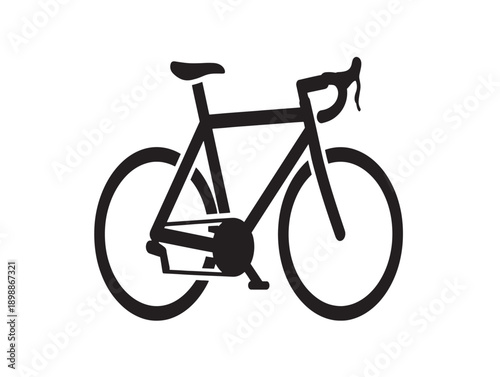 Minimalist black and white bicycle vector illustration