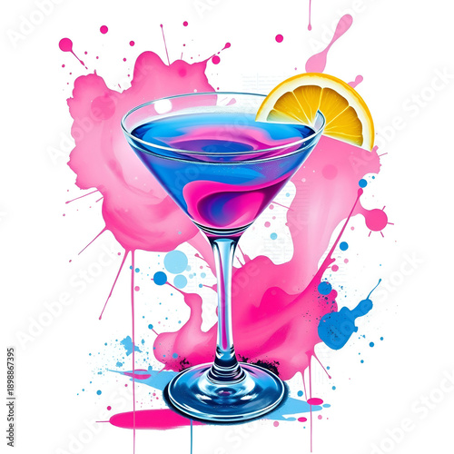 Cocktail with lemon slice