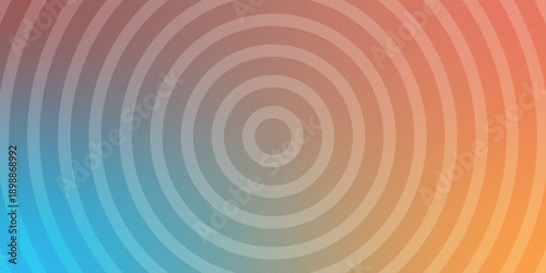 Abstract Concentric Ring Pattern on a Soft Grainy Gradient Background. Creative modern background. Clean minimalist geometric graphic. Wallpaper design