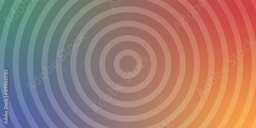 Abstract Concentric Ring Pattern on a Soft Grainy Gradient Background. Creative modern background. Clean minimalist geometric graphic. Wallpaper design