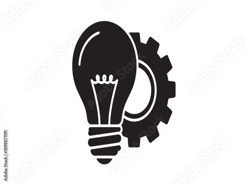 Innovative idea with gear mechanism vector illustration