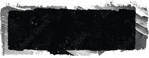 Glitch distorted grange shape . Noise grungy logo . Trendy defect error shapes . Glitched .Grunge textured . Distressed effect .Vector shapes with a halftone dots screen print texture.