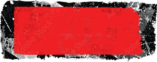 Glitch distorted grange shape . Noise grungy logo . Trendy defect error shapes . Glitched .Grunge textured . Distressed effect .Vector shapes with a halftone dots screen print texture.