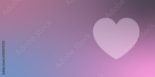 Minimalist Abstract Background with Heart Shape on Soft Grainy Gradient. Creative modern background. Clean minimalist geometric graphic. Wallpaper design