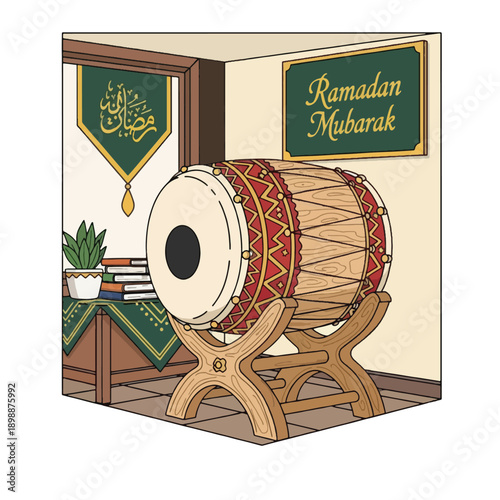 Traditional Middle Eastern Large Drum Instrument.