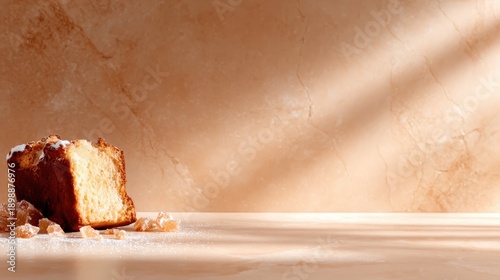 Wallpaper Mural An artisan loaf of golden bread rests elegantly on a polished surface, highlighting the beauty of simplicity and texture, inviting appreciation for the craftsmanship behind baking. Torontodigital.ca