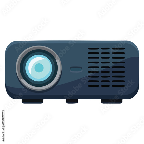 Movie projector icon flat vector illustrating video montage and motion edit isolated design suitable for cinema filmmaking media production and video editing themes
