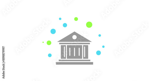 Simple Grey Building Icon Design.