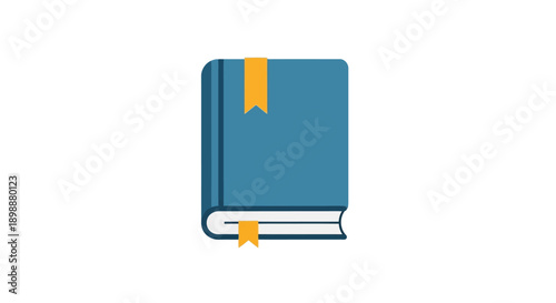 Blue Book with Orange Bookmark.