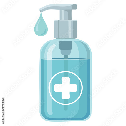 Hand sanitizer pump bottle washing gel alcohol gel vector illustration isolated on white background ideal for hygiene healthcare safety medical awareness and clean lifestyle design use