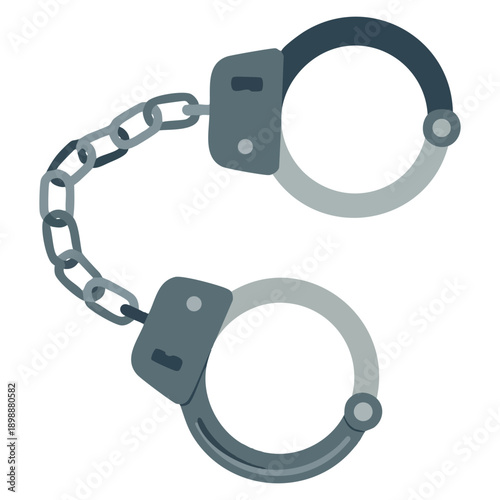 Handcuffs flat icon created for websites UI UX print templates and presentation use representing law enforcement security and justice themes