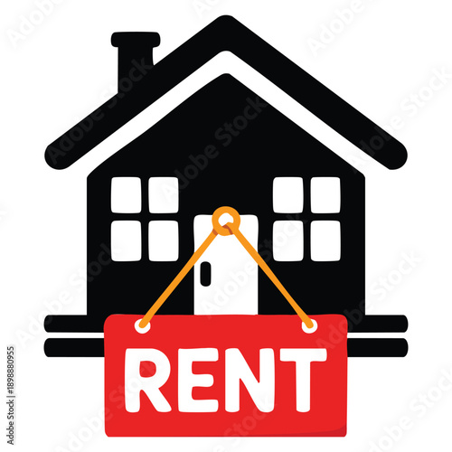 Home renter icon concept illustrated in vector style suitable for real estate rental services housing accommodation and residential living themed graphics