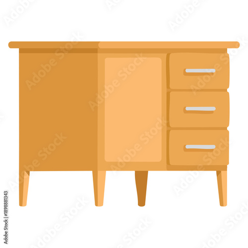 Illustration concept of wood wardrobe cabinet furniture design ideal for home interior storage organization bedroom decor and modern household furnishing visual projects