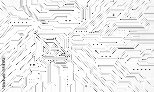 Digital Circuit Board Motherboard Vector Background Abstract Microchip Network for Tech and Cybersecurity Design