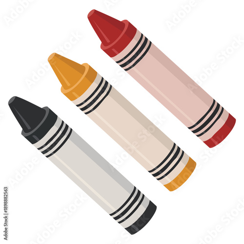 Fotografía Isolated colorful crayons vector illustration perfect for art supplies education