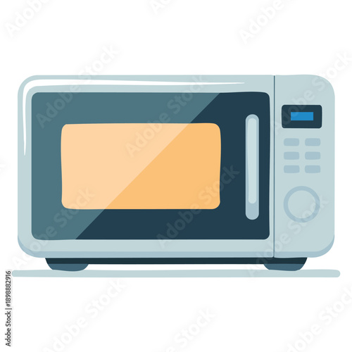 Isolated microwave vector illustration suitable for home appliance branding kitchen electronics cooking tools and household product graphics