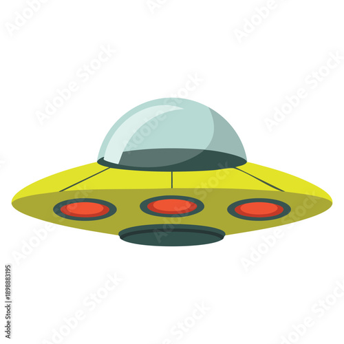 Isolated UFO vector illustration perfect for sci fi space alien mystery and futuristic themed visual concepts