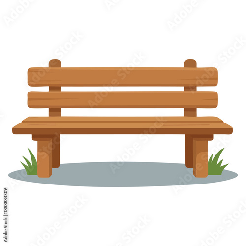 Isolated wooden bench vector illustration perfect for outdoor furniture design park seating garden decor landscape projects and rustic environment themed artwork