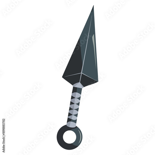 Kunai knife ninja weapon vector isolated illustration perfect for martial arts culture japanese history combat equipment tattoo fantasy and action themed design projects